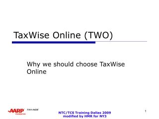 TaxWise Online (TWO)