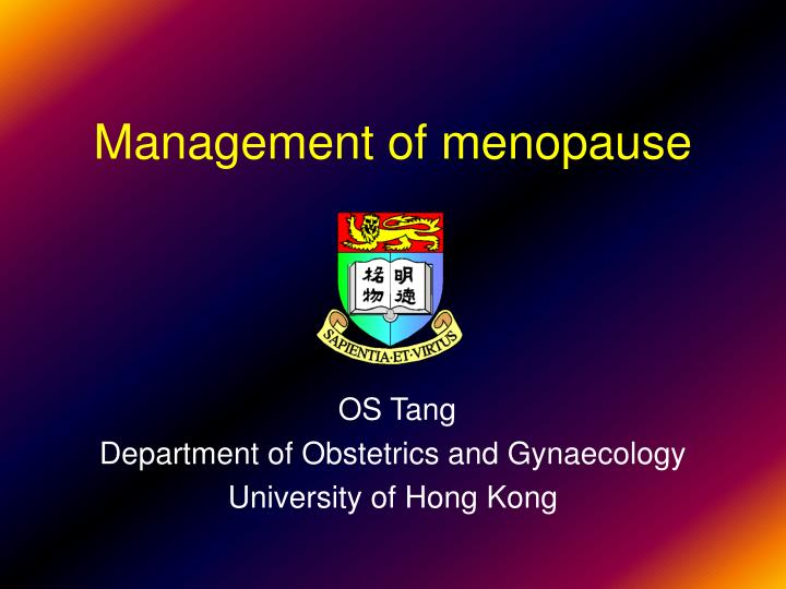 management of menopause