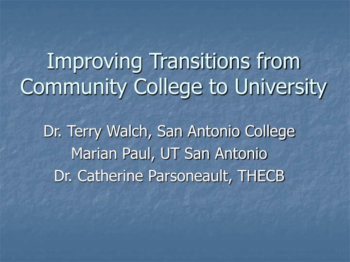 improving transitions from community college to university