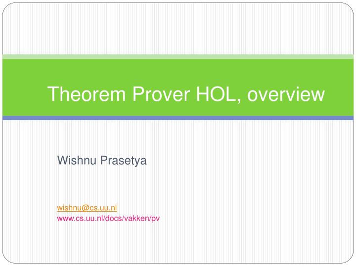 theorem prover hol overview