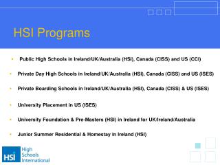HSI Programs