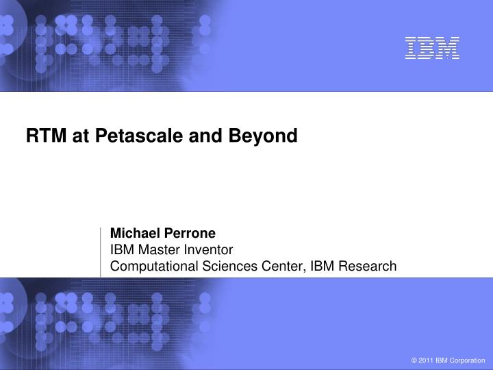 rtm at petascale and beyond