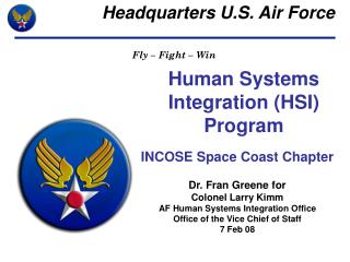 Human Systems Integration (HSI) Program