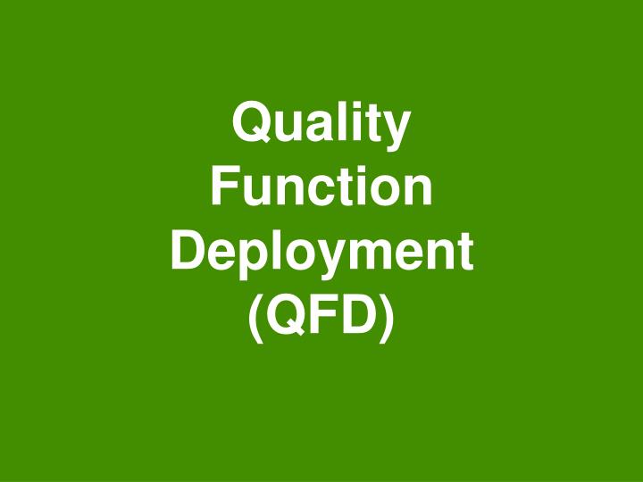 quality function deployment qfd