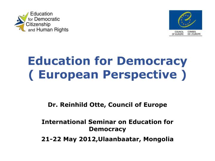 education for democracy european perspective