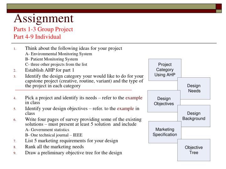 assignment parts 1 3 group project part 4 9 individual
