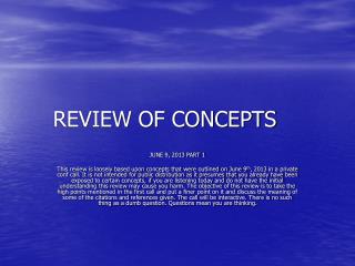 REVIEW OF CONCEPTS