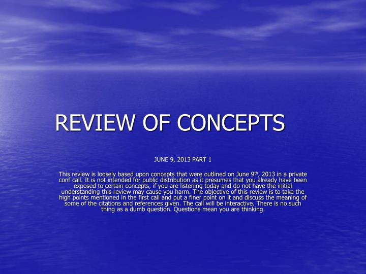 review of concepts
