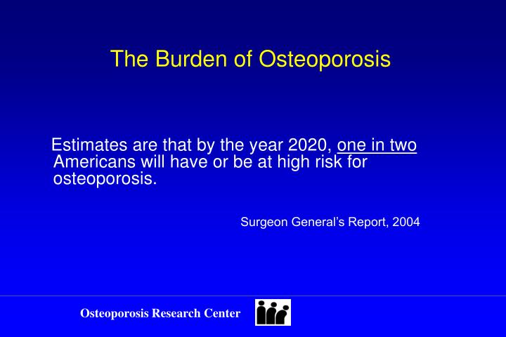 the burden of osteoporosis
