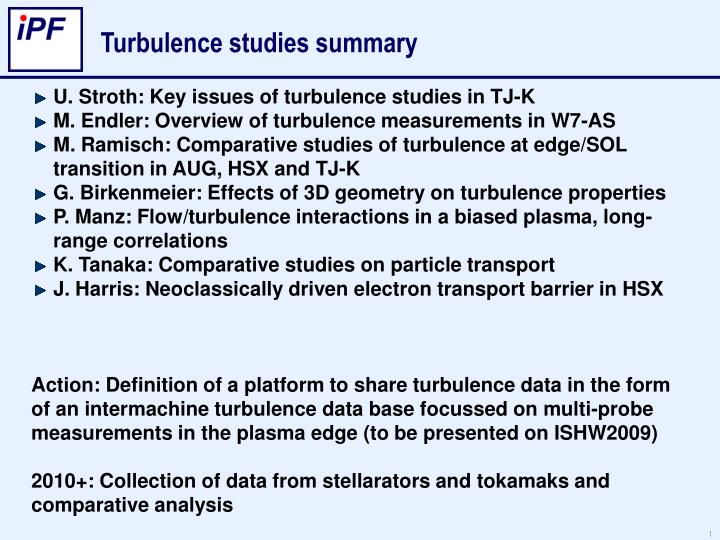 turbulence studies summary