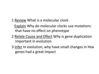 1 Review What is a molecular clock