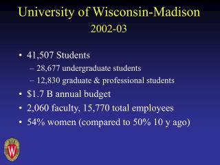 University of Wisconsin-Madison 2002-03
