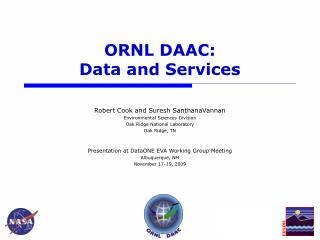 ORNL DAAC: Data and Services