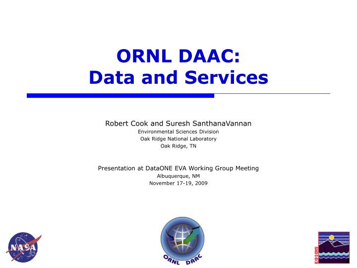 ornl daac data and services