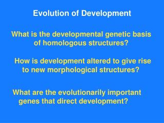 Evolution of Development