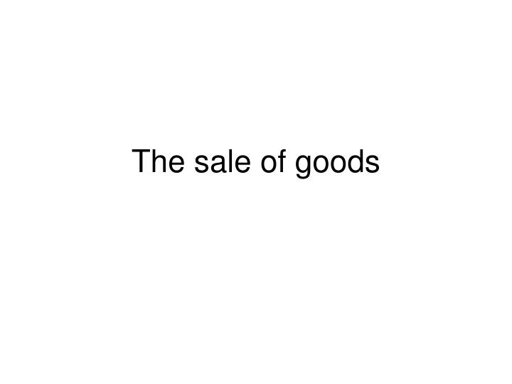 the sale of goods