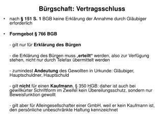 b rgschaft vertragsschluss
