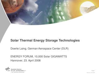 Energy Storage for Concentrating Solar Power Plants