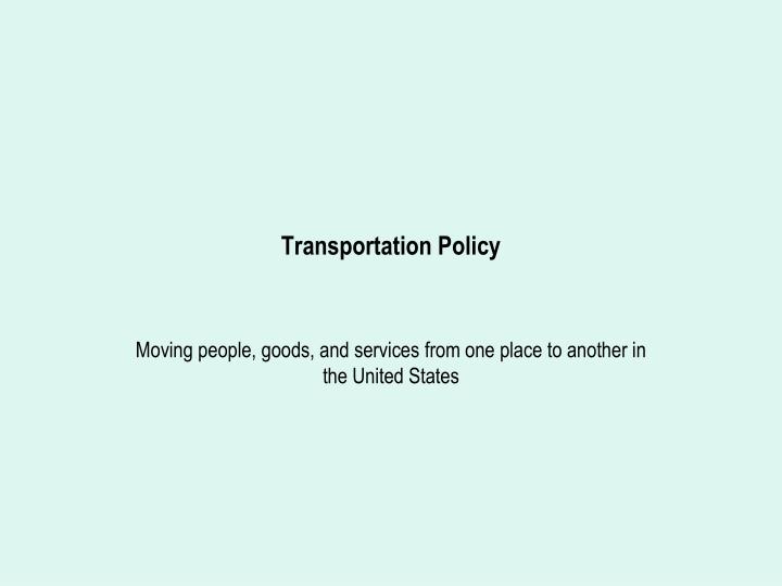 transportation policy