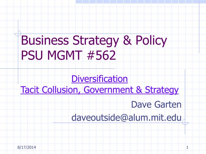 business strategy policy psu mgmt 562