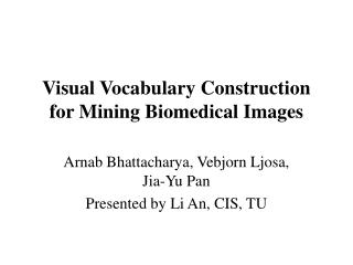 Visual Vocabulary Construction for Mining Biomedical Images