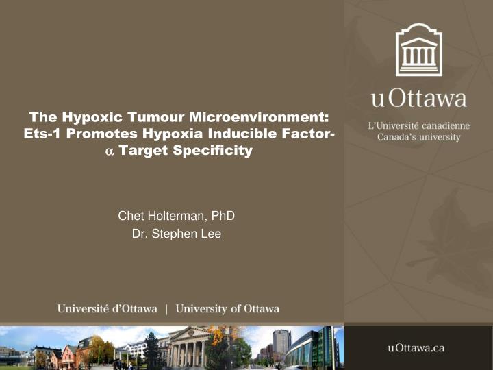 the hypoxic tumour microenvironment ets 1 promotes hypoxia inducible factor a target specificity