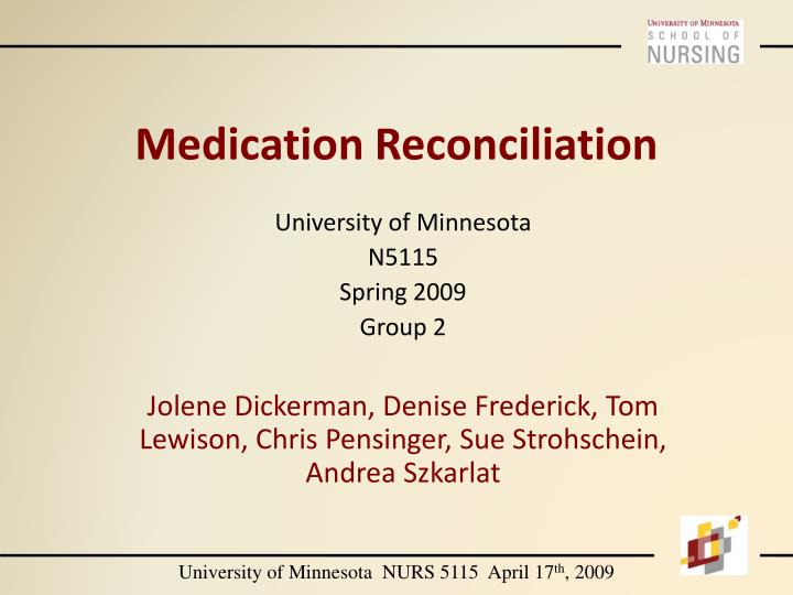 medication reconciliation