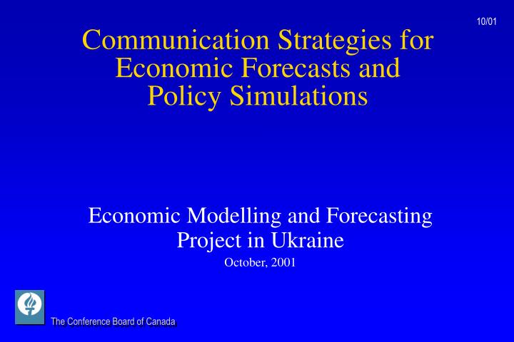 communication strategies for economic forecasts and policy simulations