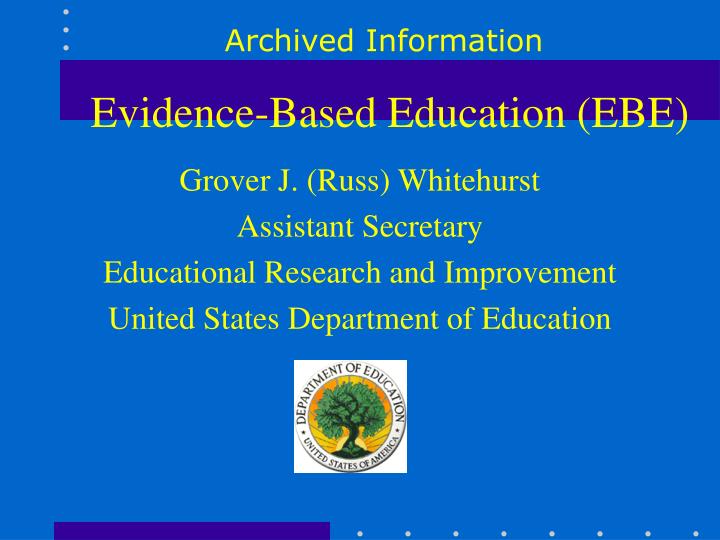 evidence based education ebe