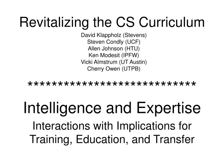 revitalizing the cs curriculum