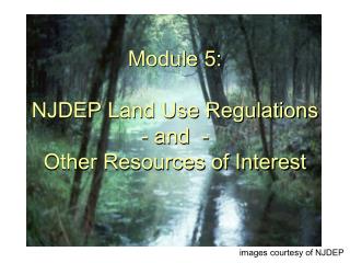 Module 5: NJDEP Land Use Regulations - and - Other Resources of Interest