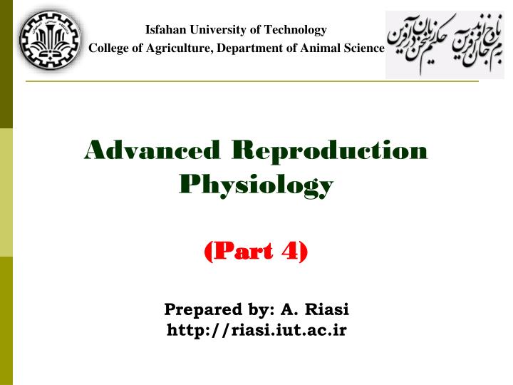 advanced reproduction physiology part 4