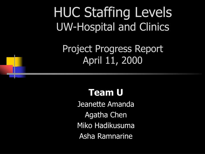 huc staffing levels uw hospital and clinics project progress report april 11 2000
