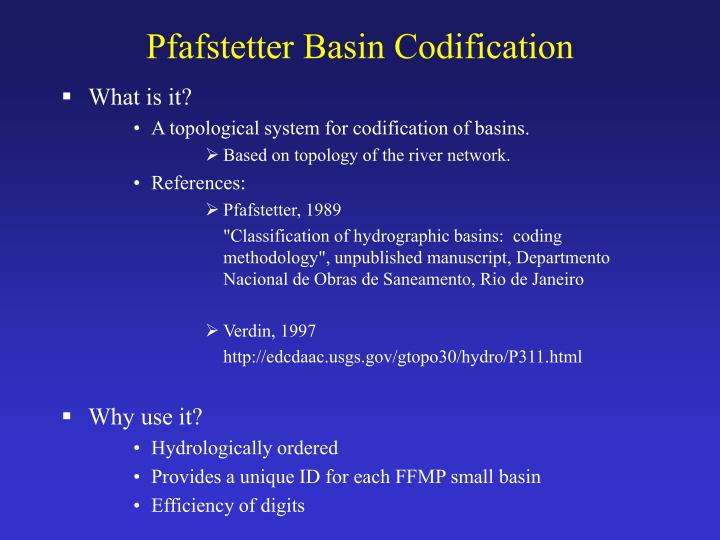 pfafstetter basin codification