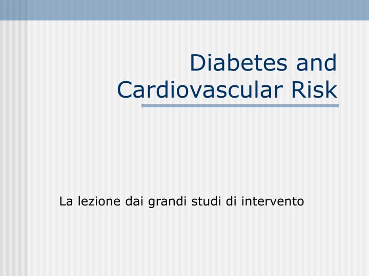 diabetes and cardiovascular risk