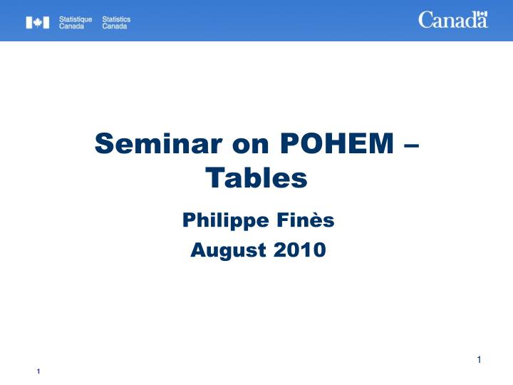 seminar on pohem tables