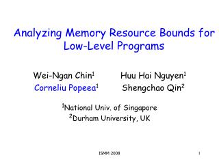 Analyzing Memory Resource Bounds for Low-Level Programs