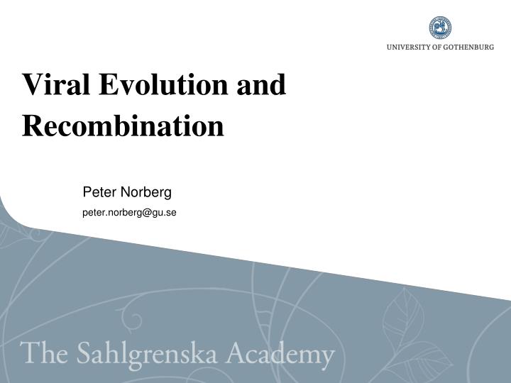 viral evolution and recombination