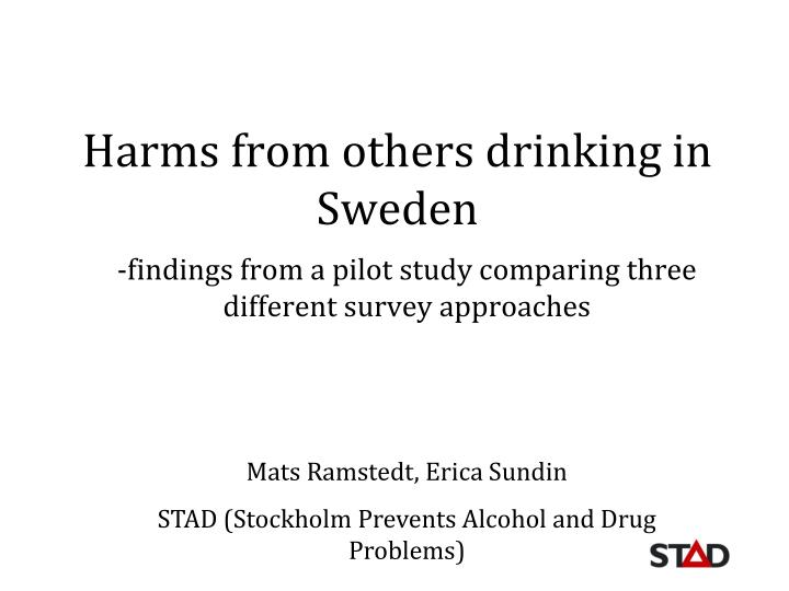 harms from others drinking in sweden