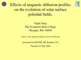 Effects of magnetic diffusion profiles on the evolution of solar surface poloidal fields.