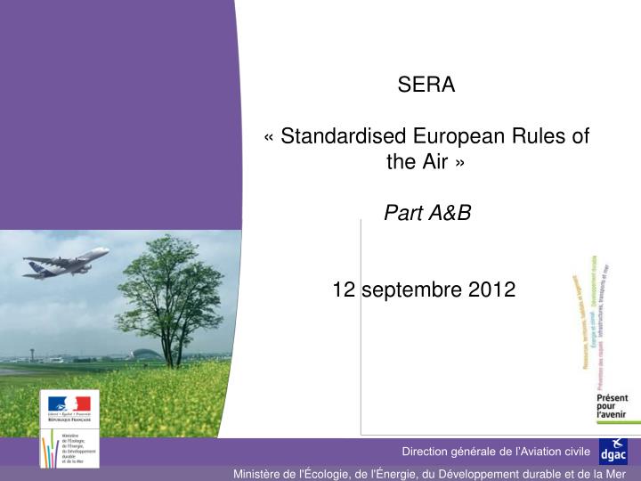 sera standardised european rules of the air part a b