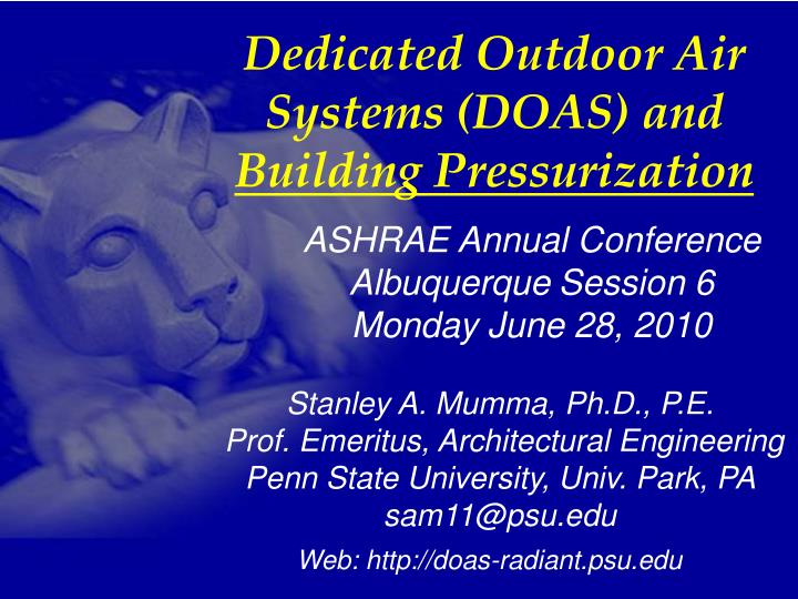 dedicated outdoor air systems doas and building pressurization
