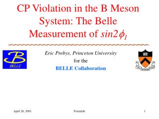 CP Violation in the B Meson System: The Belle Measurement of sin2 ? 1