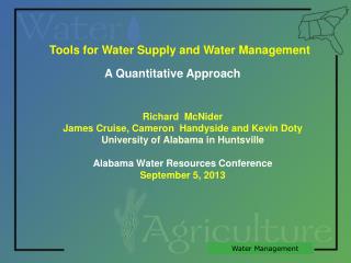 Tools for Water Supply and Water Management