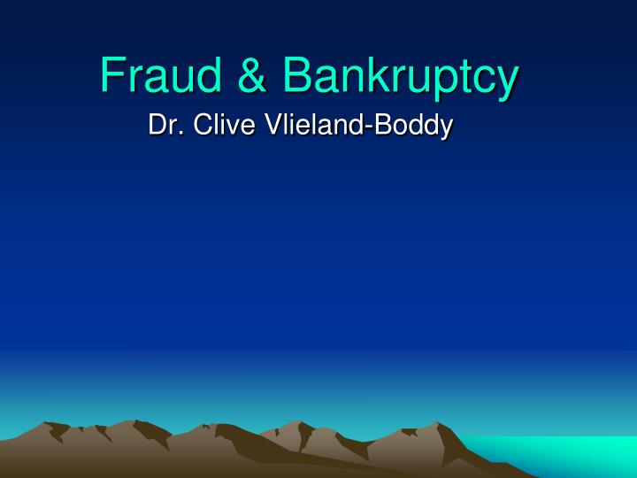 fraud bankruptcy