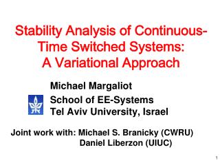 Stability Analysis of Continuous-Time Switched Systems: A Variational Approach