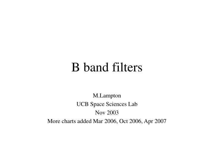 b band filters