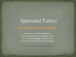 Specialist Tuition
