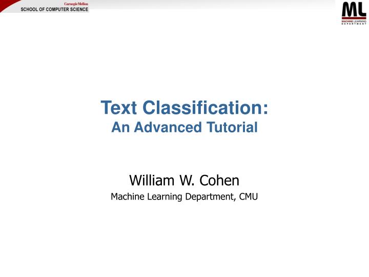 text classification an advanced tutorial