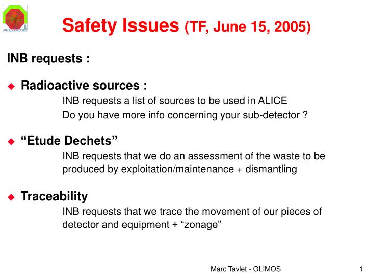 safety issues tf june 15 2005